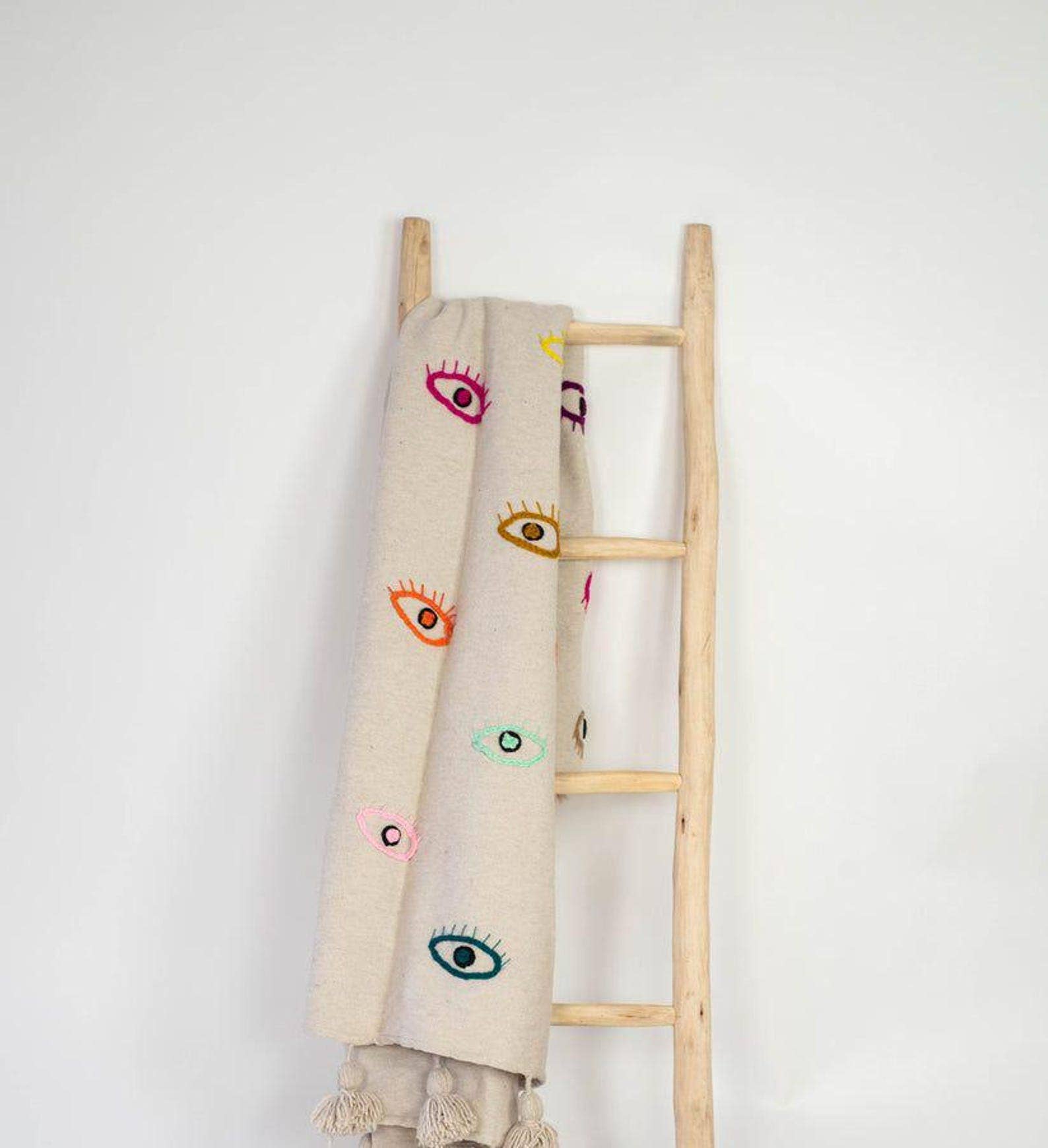 HandHappiness – wholesale Towel holder/hanger – Handcrafted Wooden Ladder - Rustic Towel Rack1