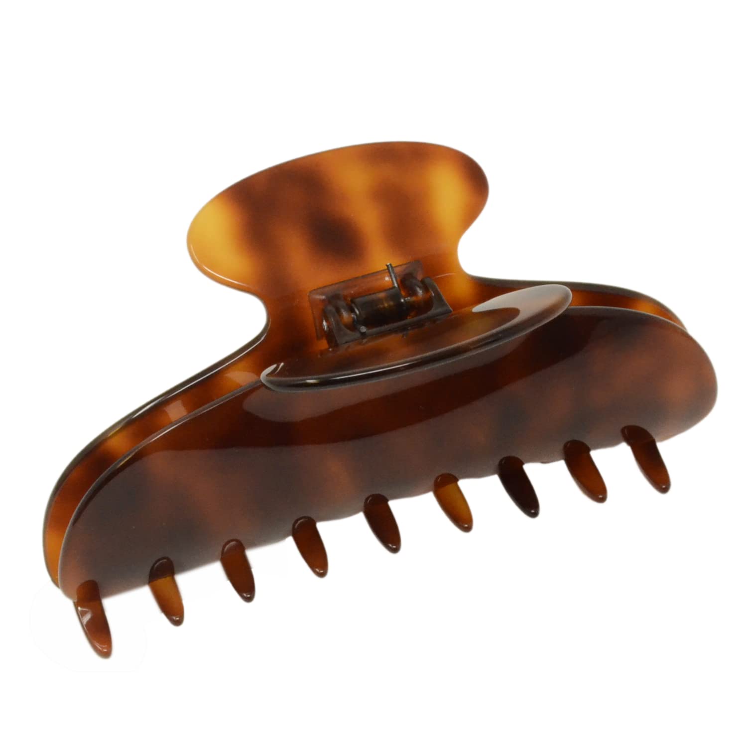 Parcelona - Wholesale Hair Clip - Women's - French Amie Thin Oval Large 4 1/4” Handmade Celluloid Jaw Hair Claw for Women0