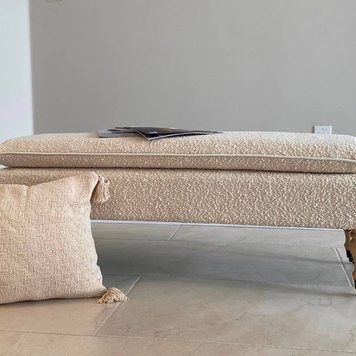 Seat4uhome - Wholesale Bench - Boucle Fabric Upholstered Pillowtop 48" Rovigo Ottoman Bench2