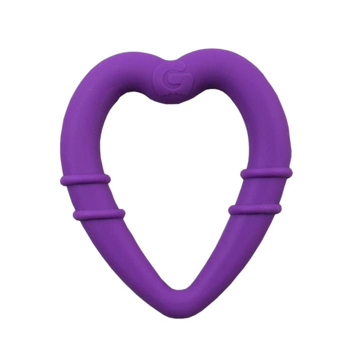 Gummee Heart Shaped Silicone Teething Ring Purple for wholesale by Gummee