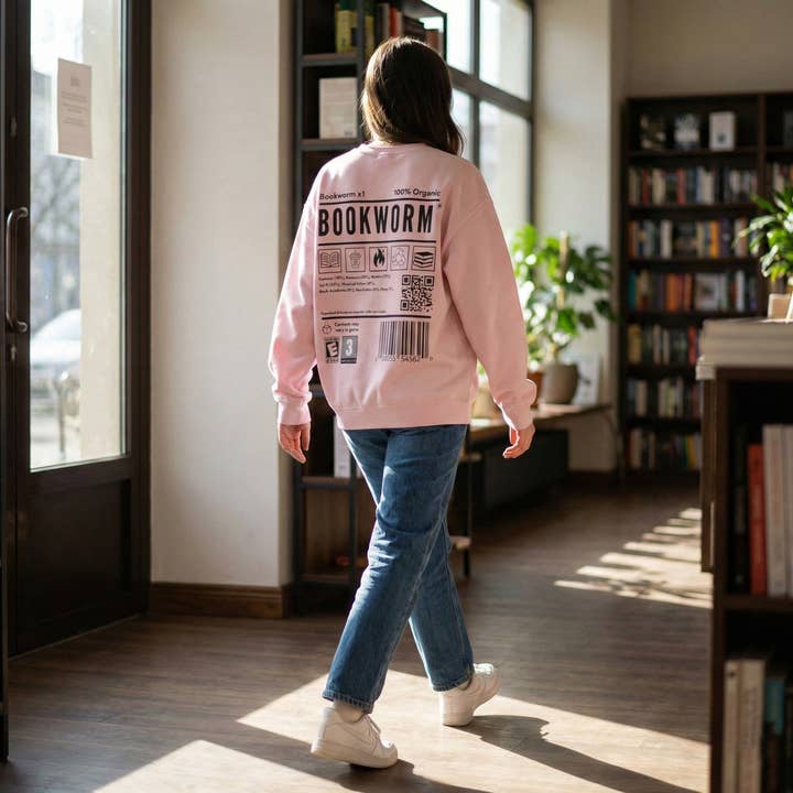 MagicMerchEmporium - Vente Sweat-shirt à imprimés – femme - Sweat-shirt à code-barres Bookworm3