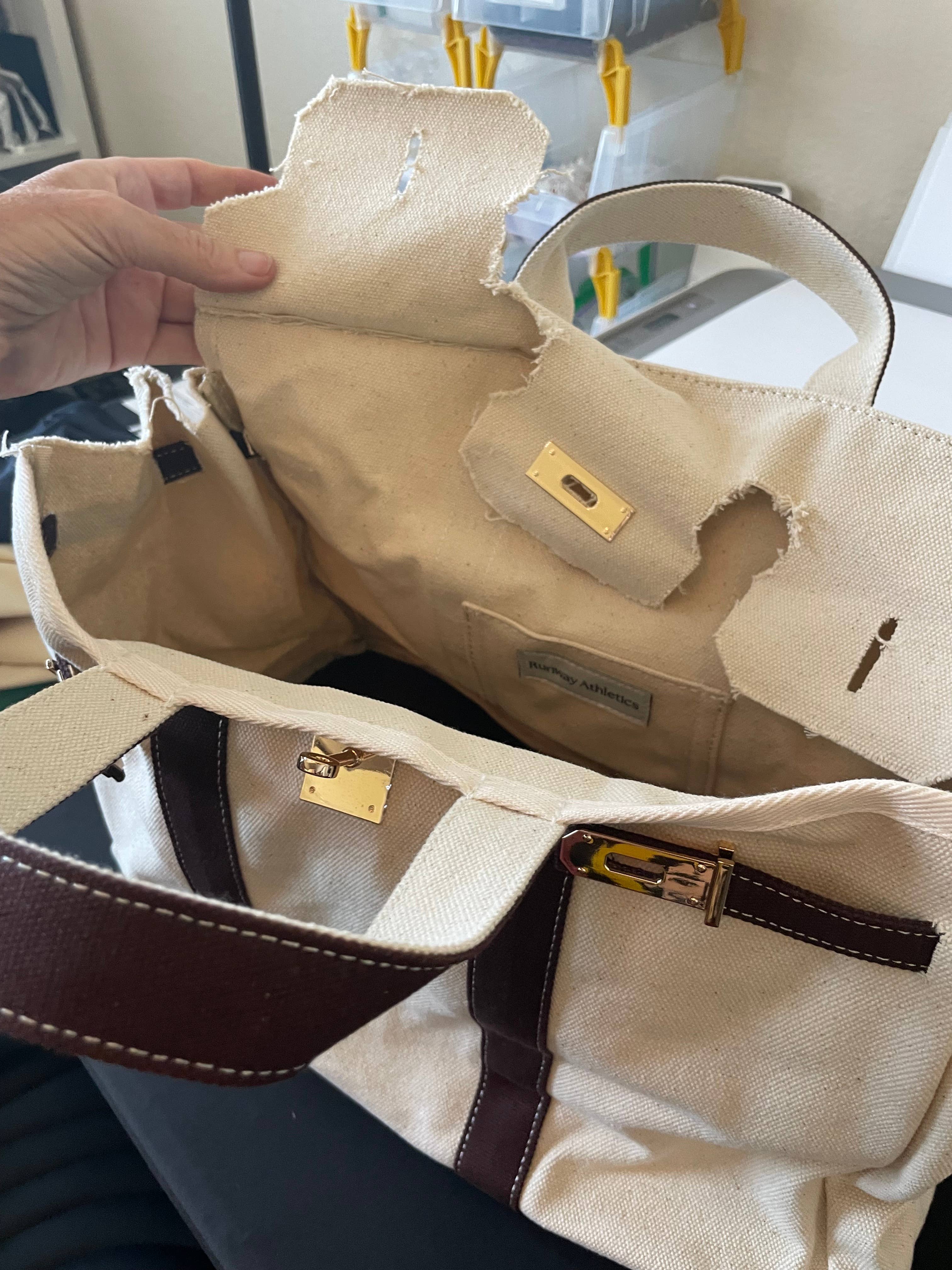 Runway Athletics - Wholesale Tote Bag - Women's - Canvas Tote Bag - Red Trim 4