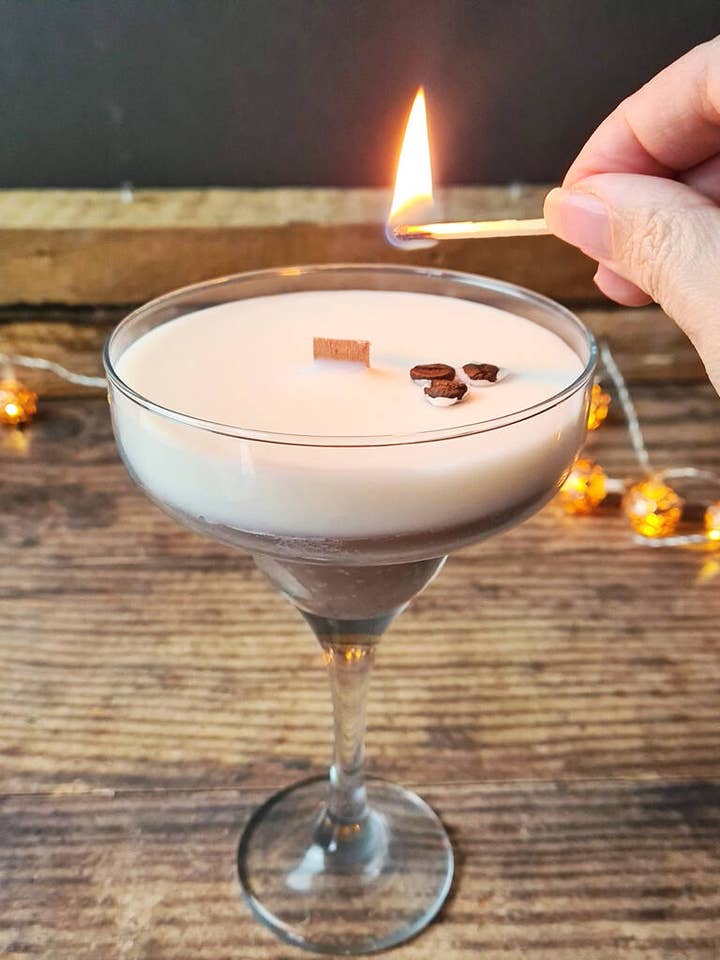 Vegan Handmade Espresso Martini Scented Cocktail Candle and other Purchase Wholesale espresso martini. Free Returns & Net 60 Terms on Faire trending on Faire.