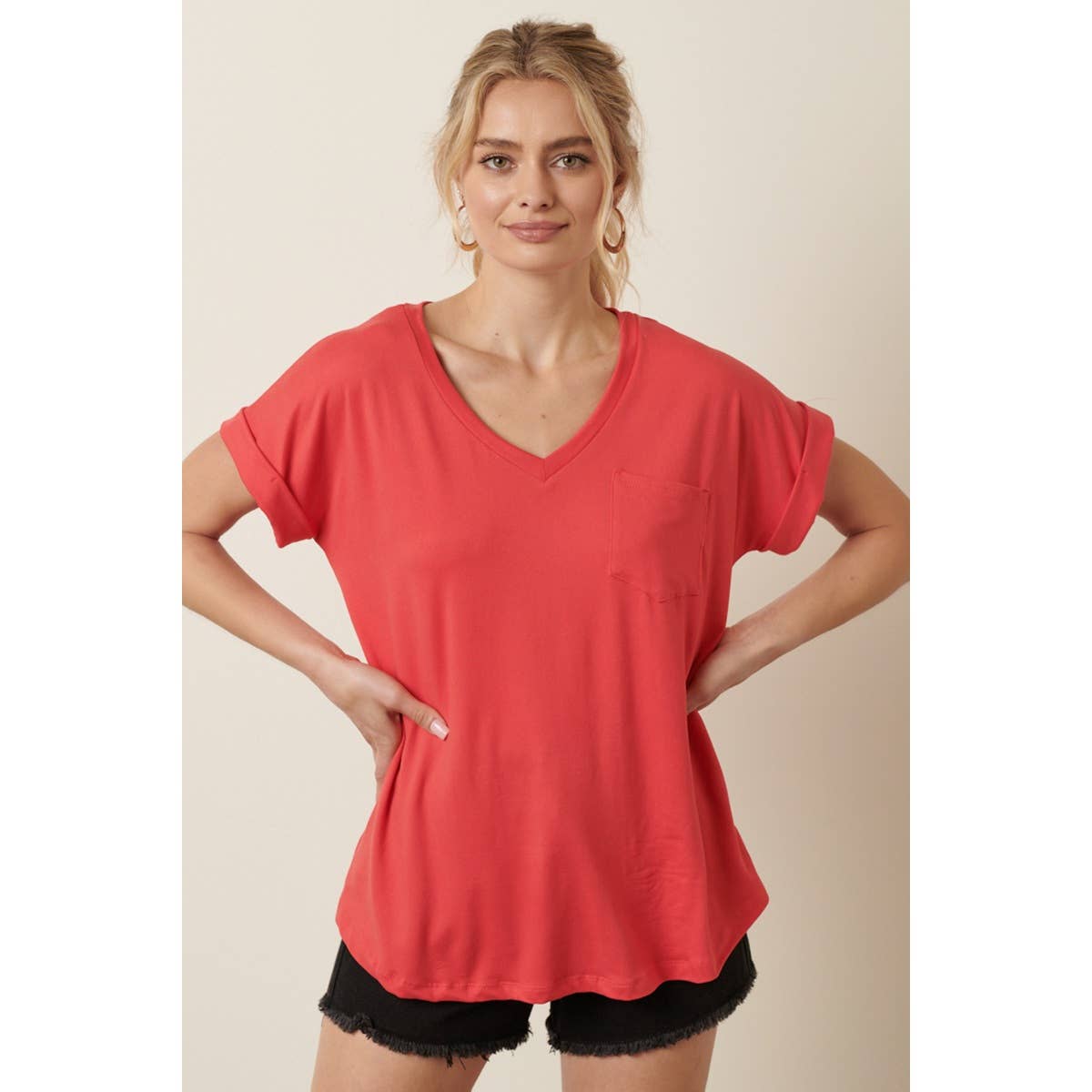 mittoshop – Engroshandel Strikket top - Dame – T9153 - DTY V-HALS MED 1 LOMMEDETALJE DOLMAN STRIKKET TOP4