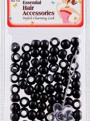 PERLES RONDES - GRANDES - NOIRES pour la vente par MI Hair Distribution