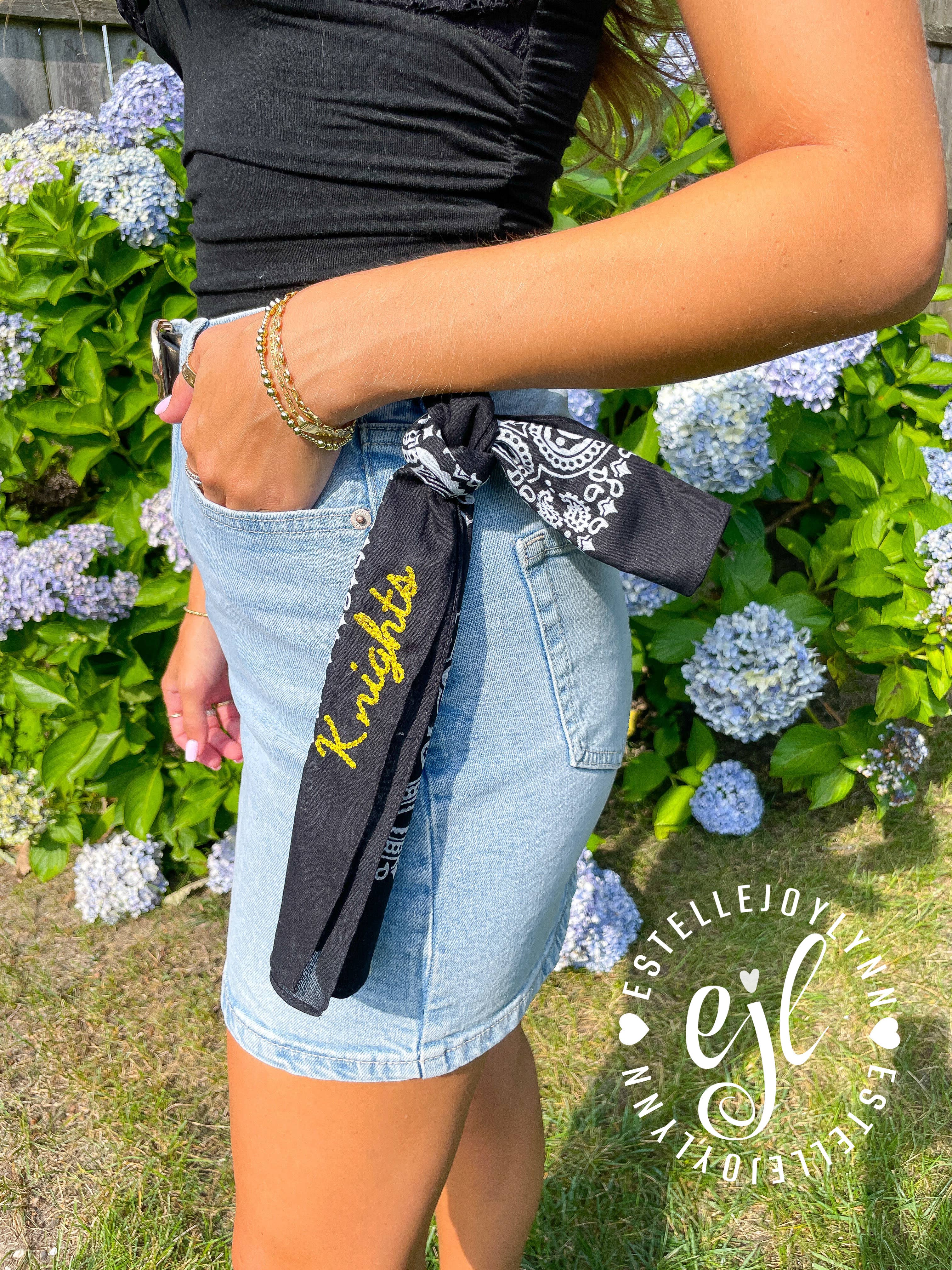 EstelleJoyLynn, LLC - Wholesale Bandana - Women's - CUSTOM School Spirit Embroidered Bandanas1