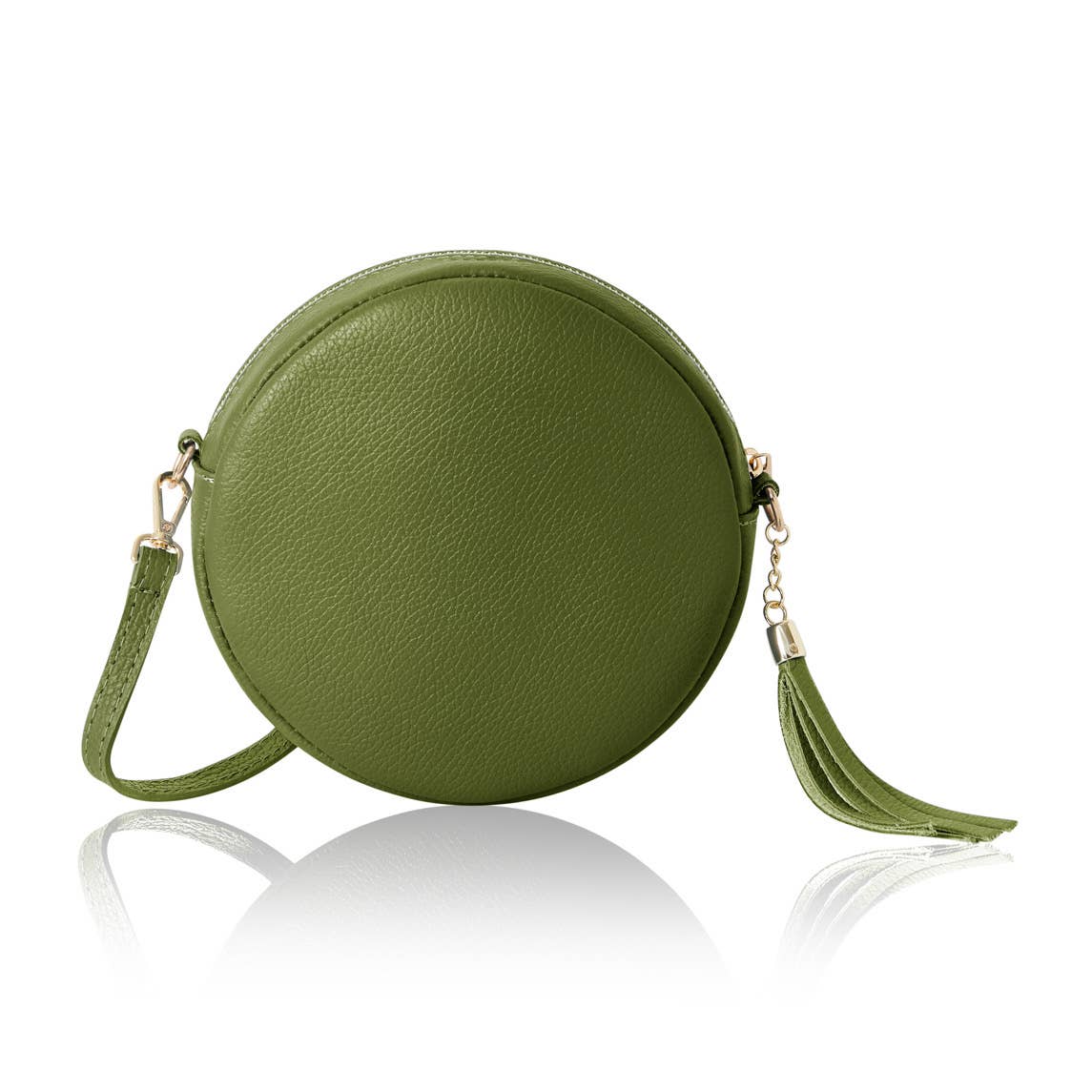 MONTTE DI JINNE - Vente Sac à bandoulière – femme - Sac rond en cuir véritable fait main en Italie avec pompon4