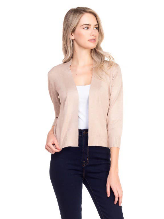 Newself Collection – Cardigan - Mulher por atacado – Cardigã básico de manga 3/4 aberta frontal leve10