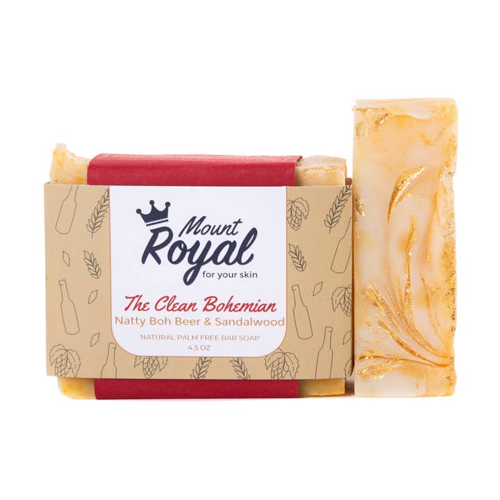 The Clean Bohemian - Sandeltræ & Natty Boh Bar Sæbe for engroshandel hos Mount Royal Soaps