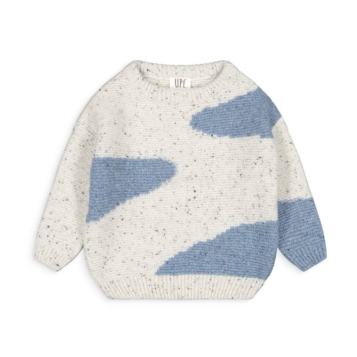 Icerberg Sweater, White/Blue for wholesale by UPÉ