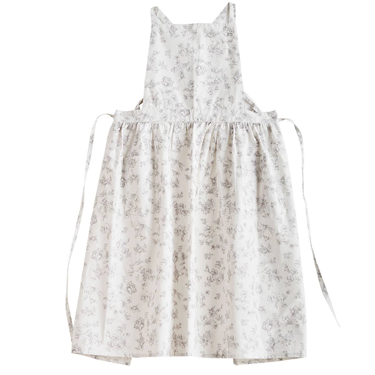 ACCITY - Wholesale Apron - Extended Floral Print Linen Aprons with pockets_CWMM33047