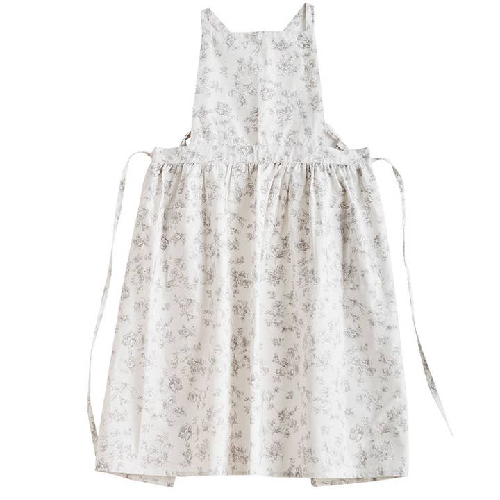 ACCITY - Wholesale Apron - Extended Floral Print Linen Aprons with pockets_CWMM33047