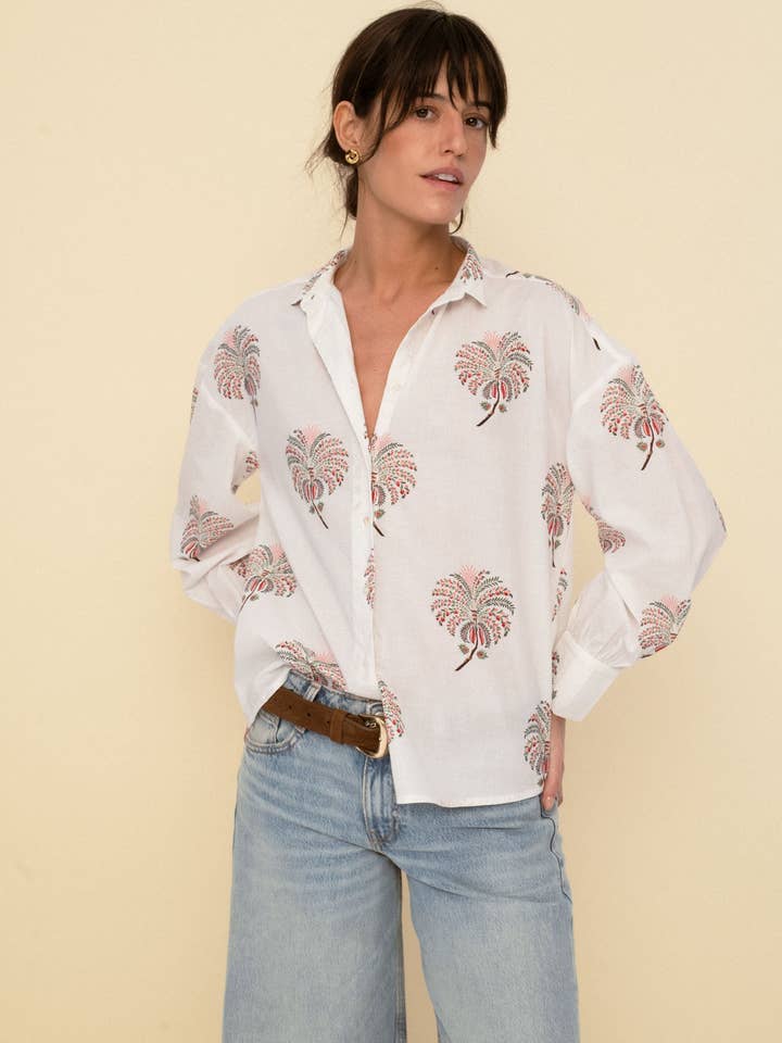 Alexa blouse wit voor wholesale door Sonmer Shop USA