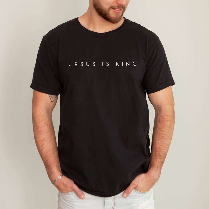 Jesus Is King, Minimalist, Religious, Faith, Gospel Tshirt for wholesale by Refinery Number One LLC