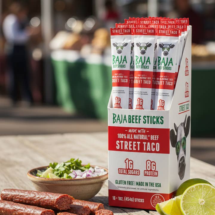 Baja Vida Beef Sticks - 1.0oz Street Taco (16-Pack Caddy) for wholesale by Baja Vida Snacks