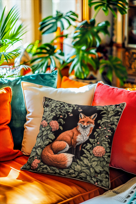 Upside Down Owl Farm - Wholesale Throw/Decorative Pillow - Fox Home Decor, Woodland Fox Pillow, Fox Accent Pillow3