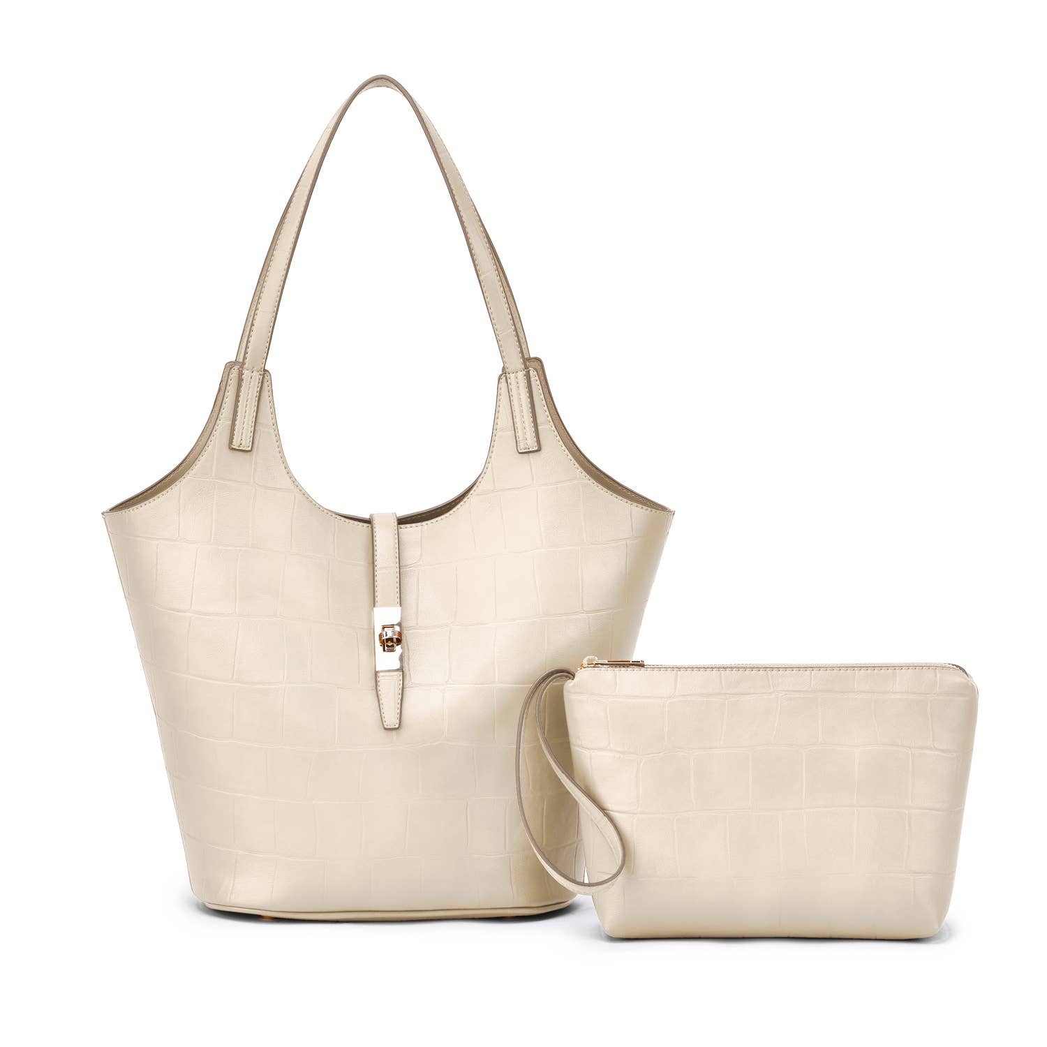 Mellow World - Wholesale Tote Bag - Women's - Clio 2-in-1 Croc Embossed Tote0