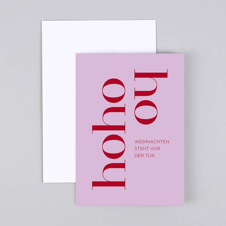 Christmas Card Holly Ho for wholesale by Kunst an Papier