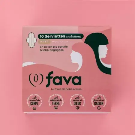 Fava - Wholesale Menstrual Pad/Liner - ORGANIC COTTON sanitary napkins night1