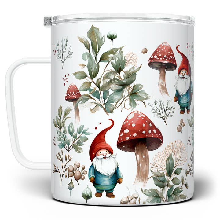 Cottagecore Woodland Gnome Insulated Mug, Nature Gifts for wholesale by Loftipop
