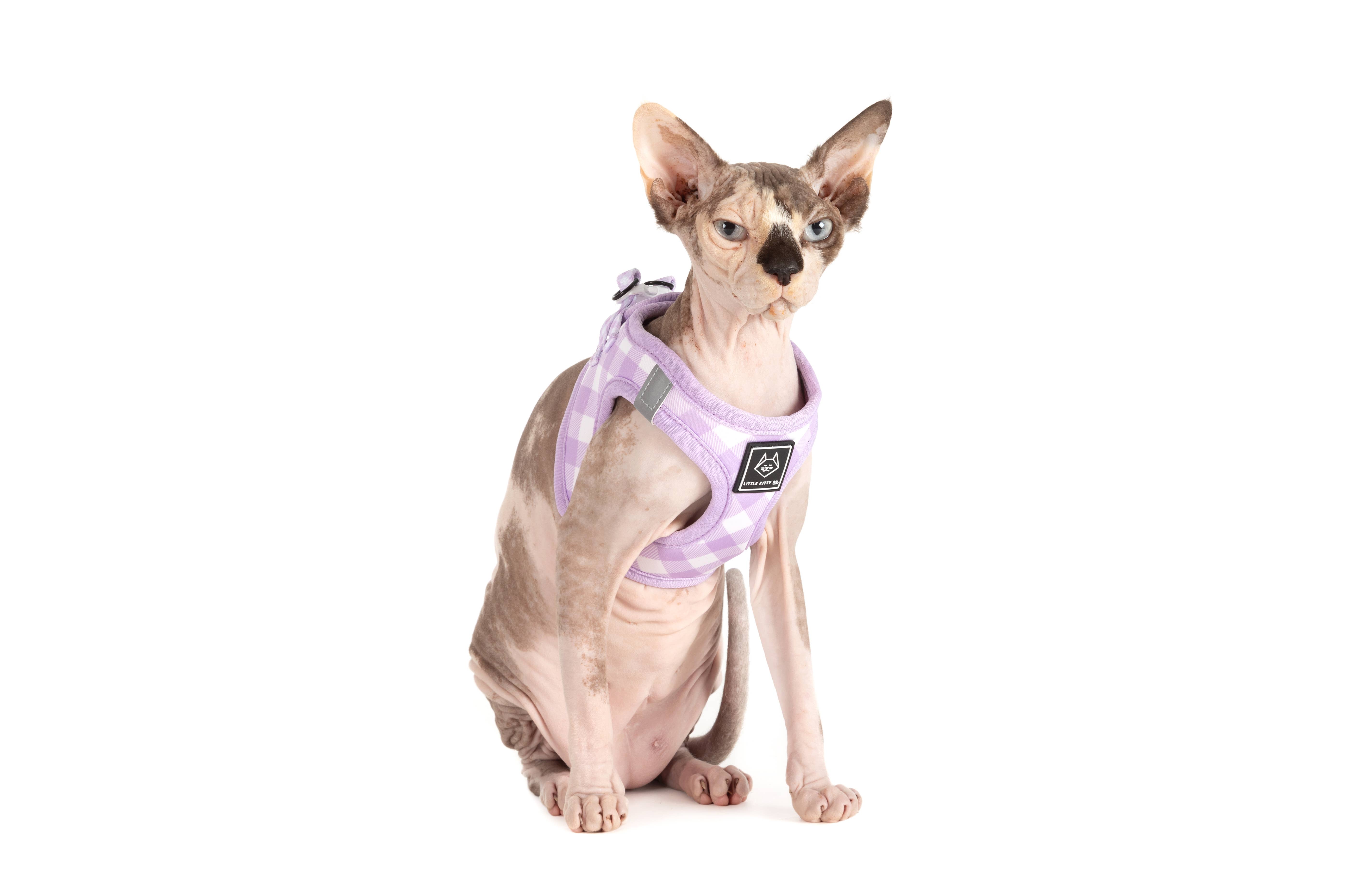 Little Kitty Co. - Wholesale Pet Harness - Cat - CAT STEP IN HARNESS: Berry Gingham3