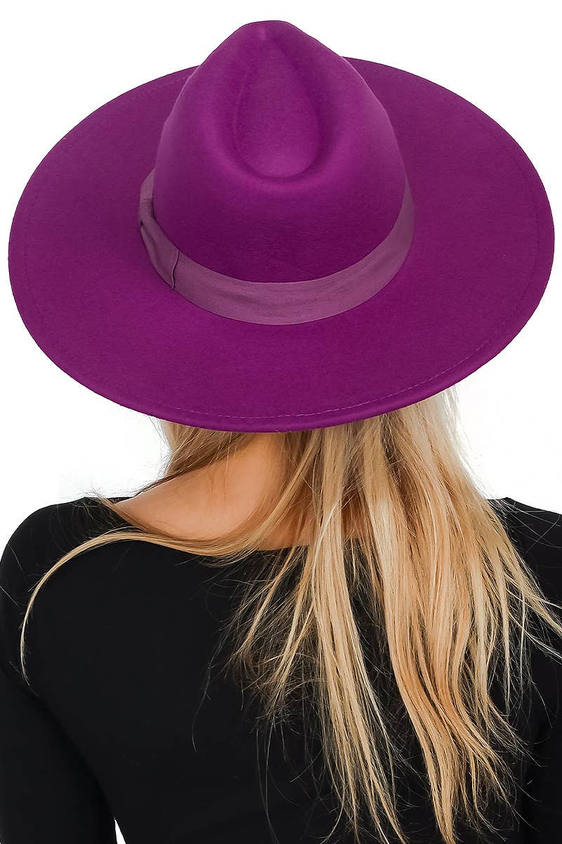 Cap Zone - Vente Chapeau en feutre – unisexe - Chapeau d'éleveur en feutre monochrome à large bord et nœud plat21