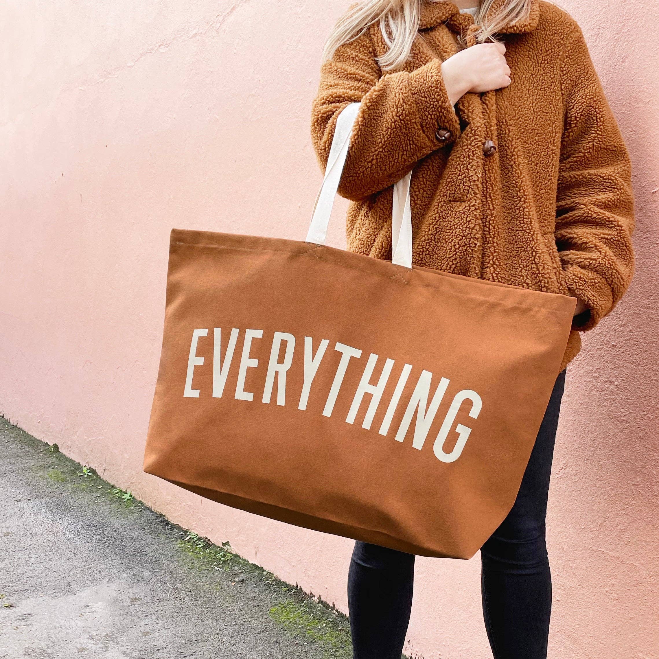Alphabet Bags - Wholesale Tote Bag - Women's - Everything - Tan REALLY Big Bag5