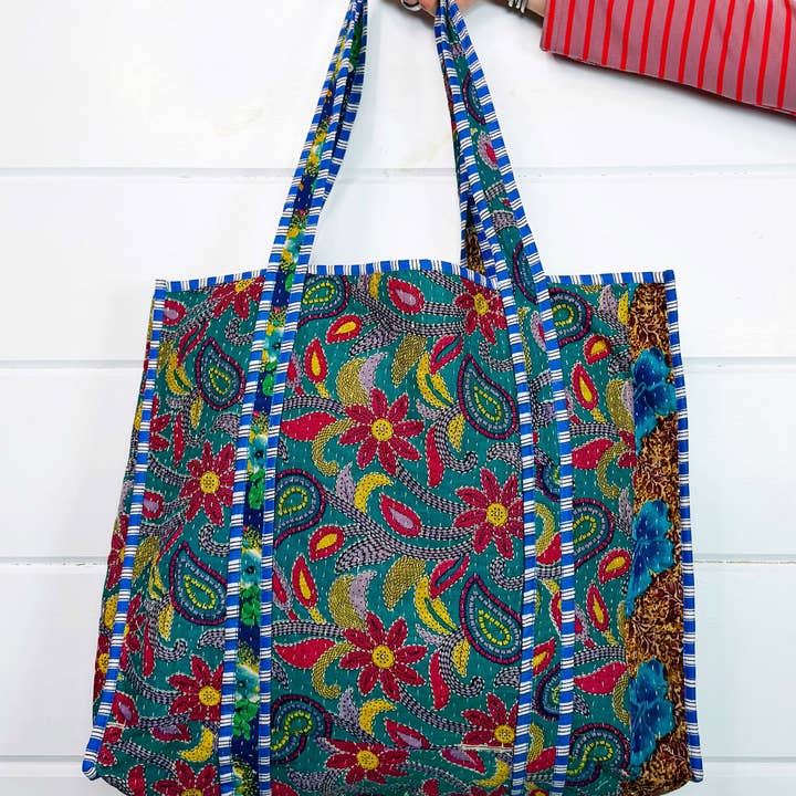 Folklore Couture - Wholesale Tote Bag - Women's - Kantha Tote Bags | Handmade Quilted Cotton Totes7