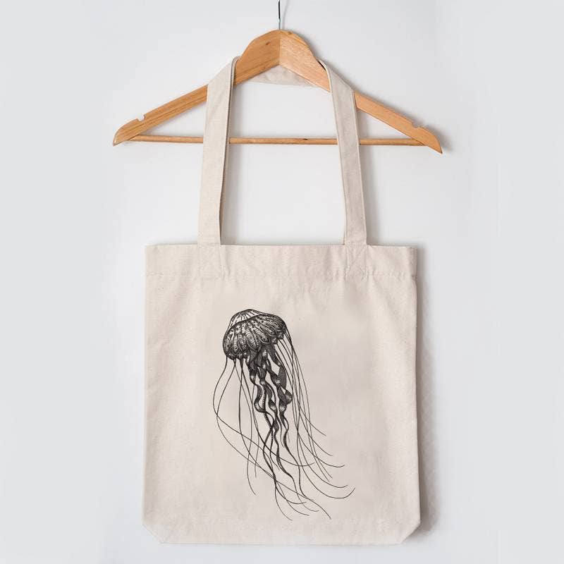 LIGARTI – Großhandel Tragetasche – Unisex – Jutebeutel [Recycling] - Tiefseequalle - natur3