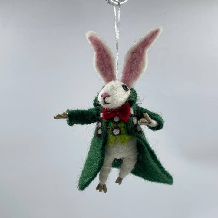 Funky Yak Ltd - Wholesale Ornament - Felt Green Mouse Christmas Decoration/Ornaments0