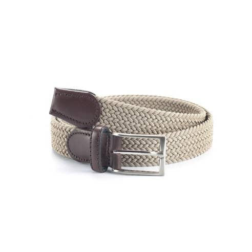 Ceinture élastique tressée beige B-TREHAN-BEIGE pour la vente par Ortiz & Reed
