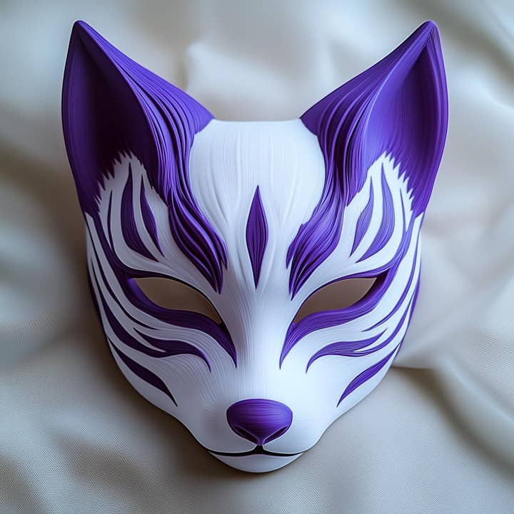 3D-printad Kitsune-mask | Mask av rävens ande | Japansk cosplayfestivalmask | Anime mytisk rävmask | Rävdemonmask för wholesale av Decords