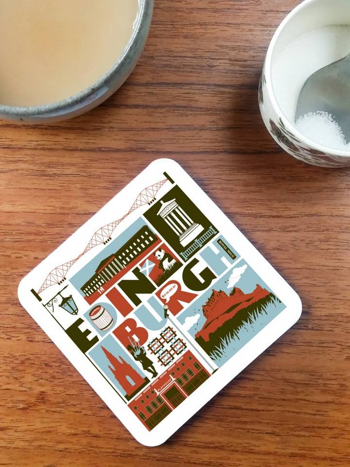 Onderzetter Edinburgh Schotland voor wholesale door Susan Taylor Design