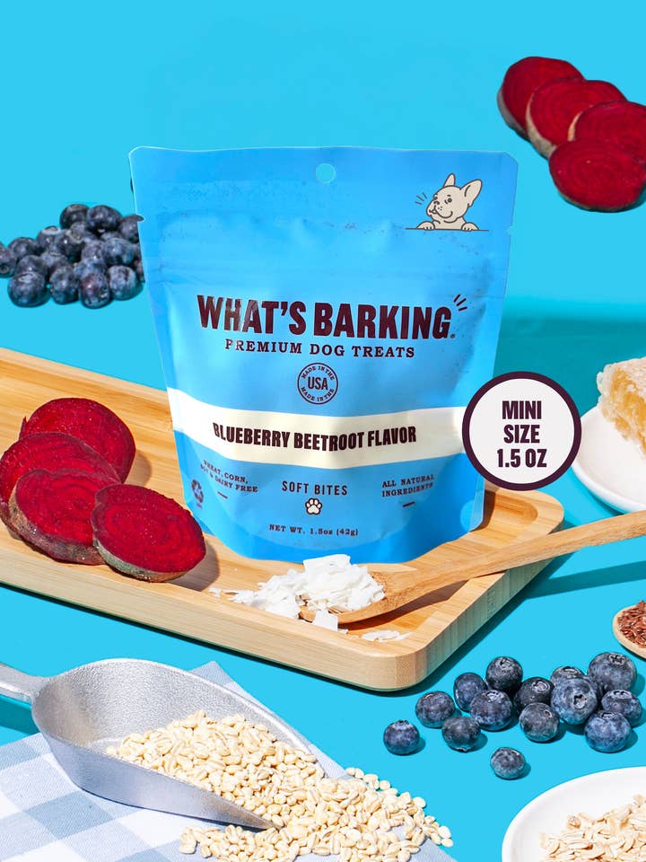 Blueberry Beetroot Dog Treats, 1.5oz Case for wholesale by What's Barking