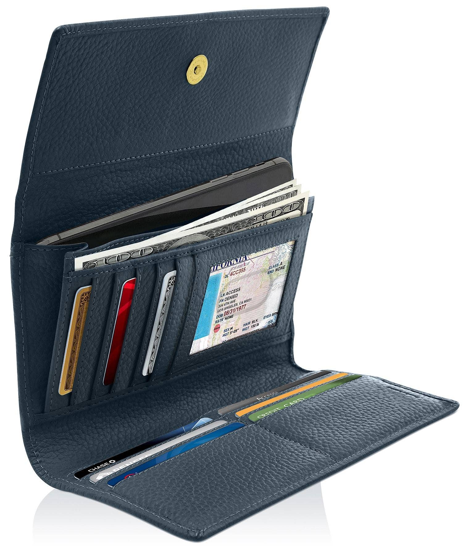 Access Denied Accessories - Wholesale Wallet - Women's - Trifold Clutch RFID Wallets For Women With Checkbook Holder12