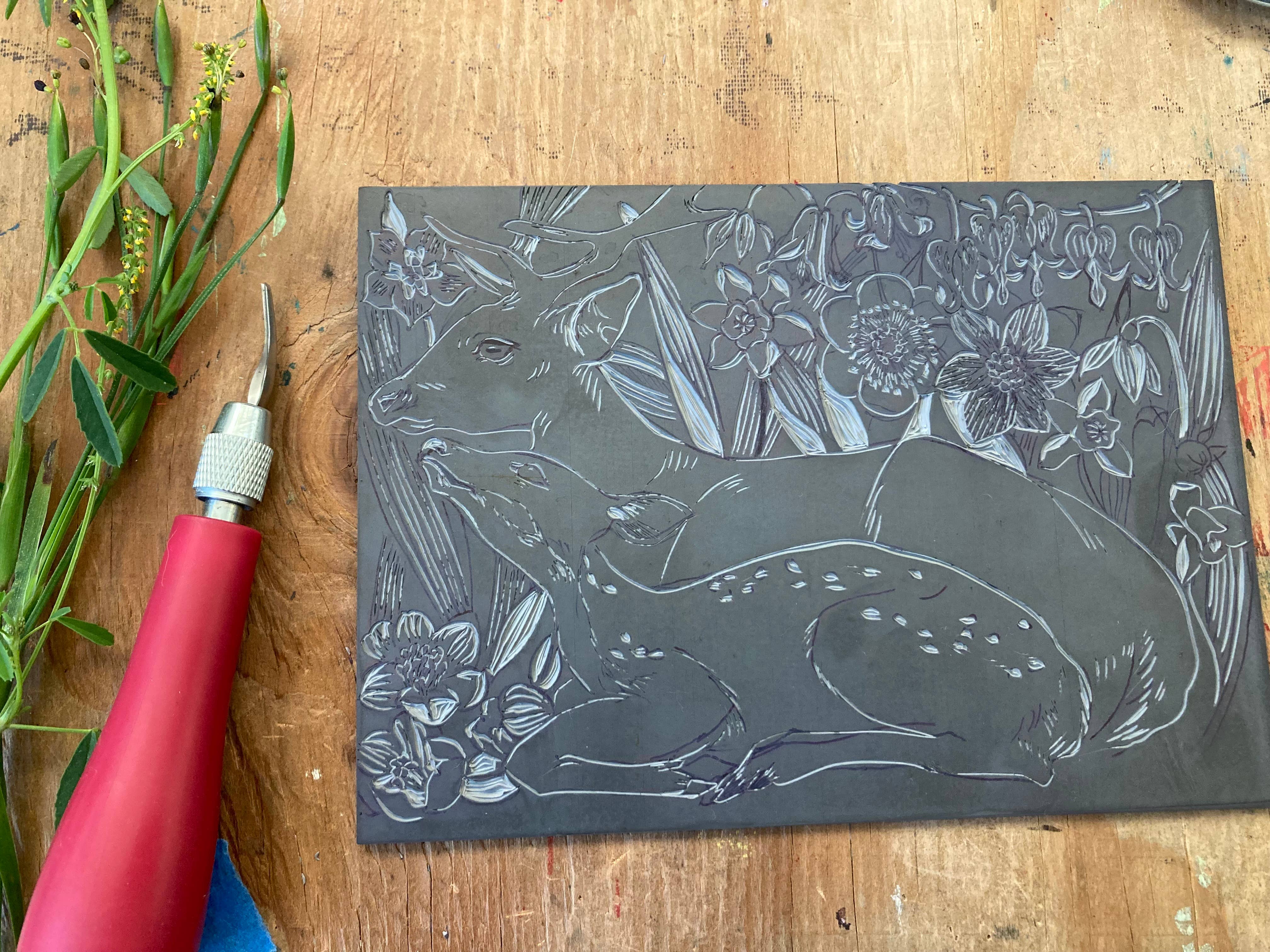 Kathie Studio - Vendita all'ingrosso Biglietti di auguri generici - Biglietto di auguri vuoto stampato a blocchi con cervo con fulvo2