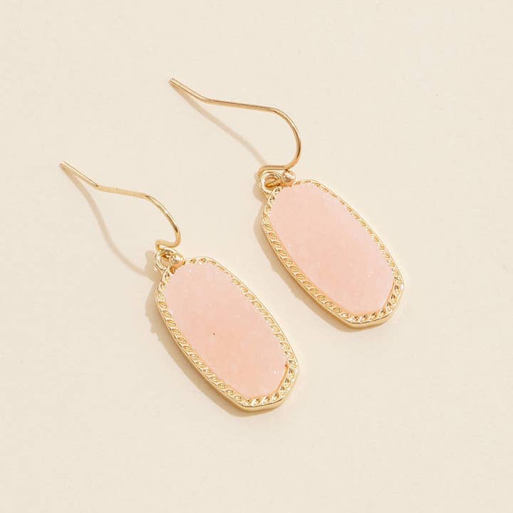 Frem - Wholesale Dangle Earrings - Oval Druzy Stone Drop Earrings11
