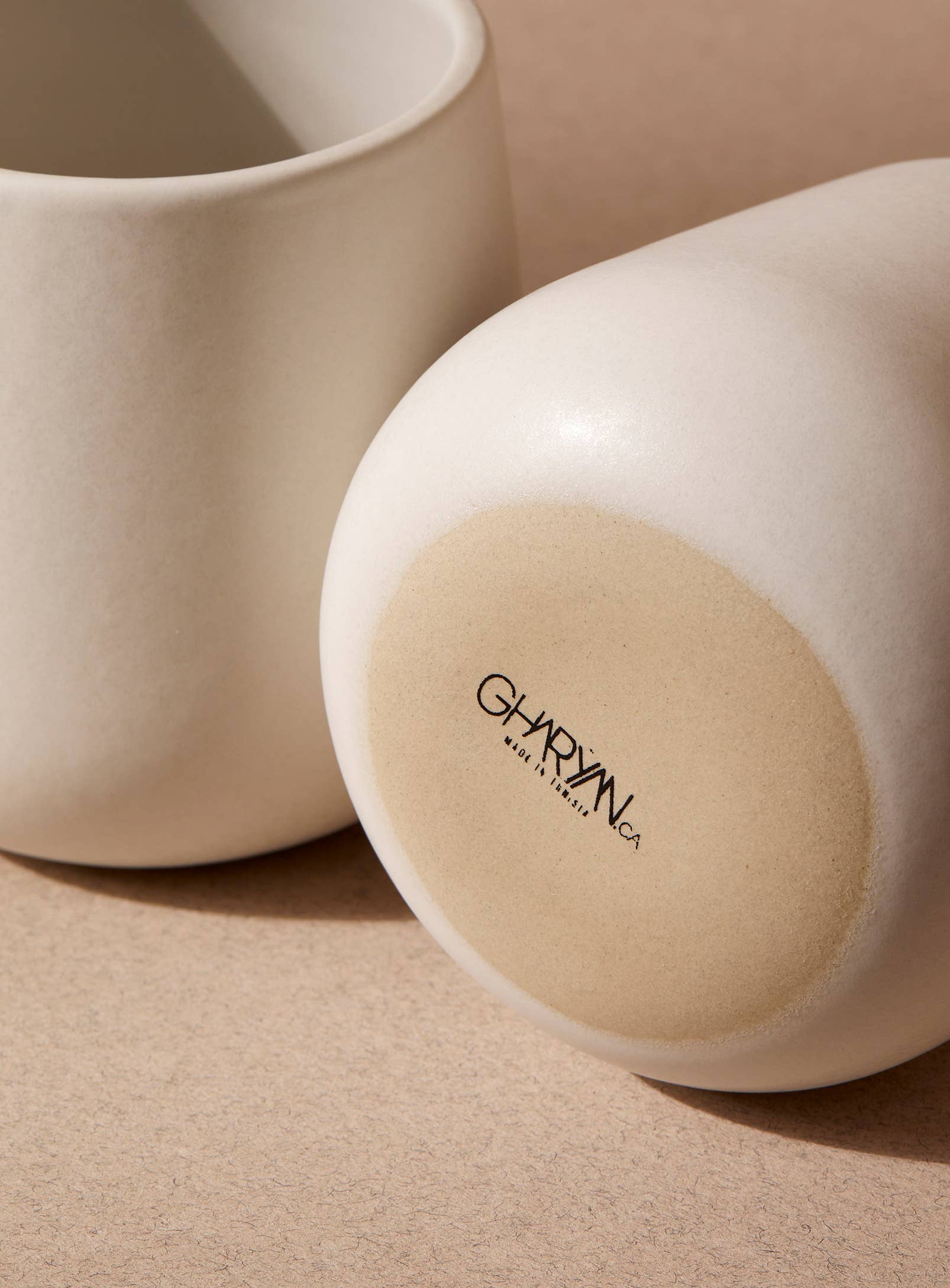 GHARYAN Stoneware & Olive Wood Tableware | Ships from USA - Wholesale Coffee/Tea Cup - Handmade Stoneware Coffee & Tea Cup | Edan 7.5 oz3