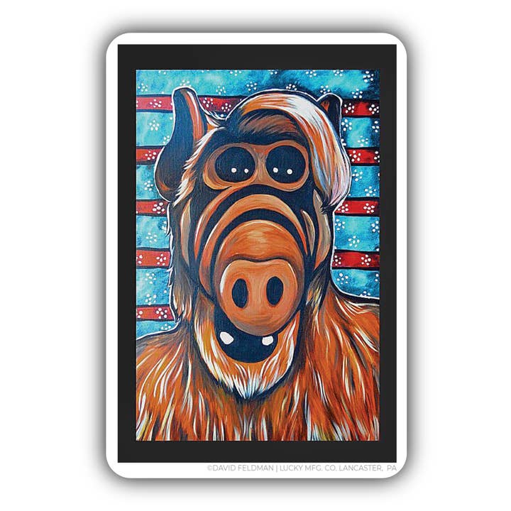 Autocollant en vinyle ALF Pop Art pour la vente par Lucky Mfg. Co.
