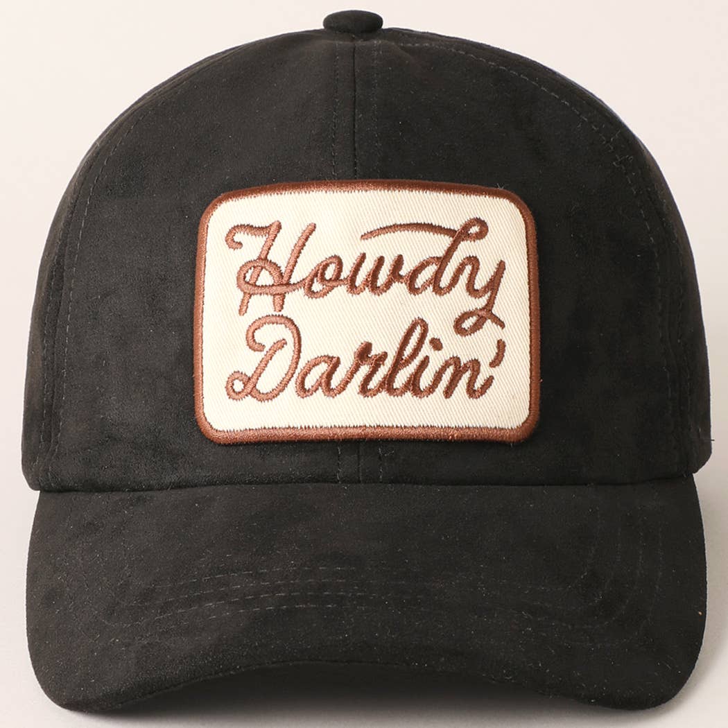 Fashion City - Wholesale Baseball Cap - Women's - Howdy Darlin Patch Suede Baseball Cap12