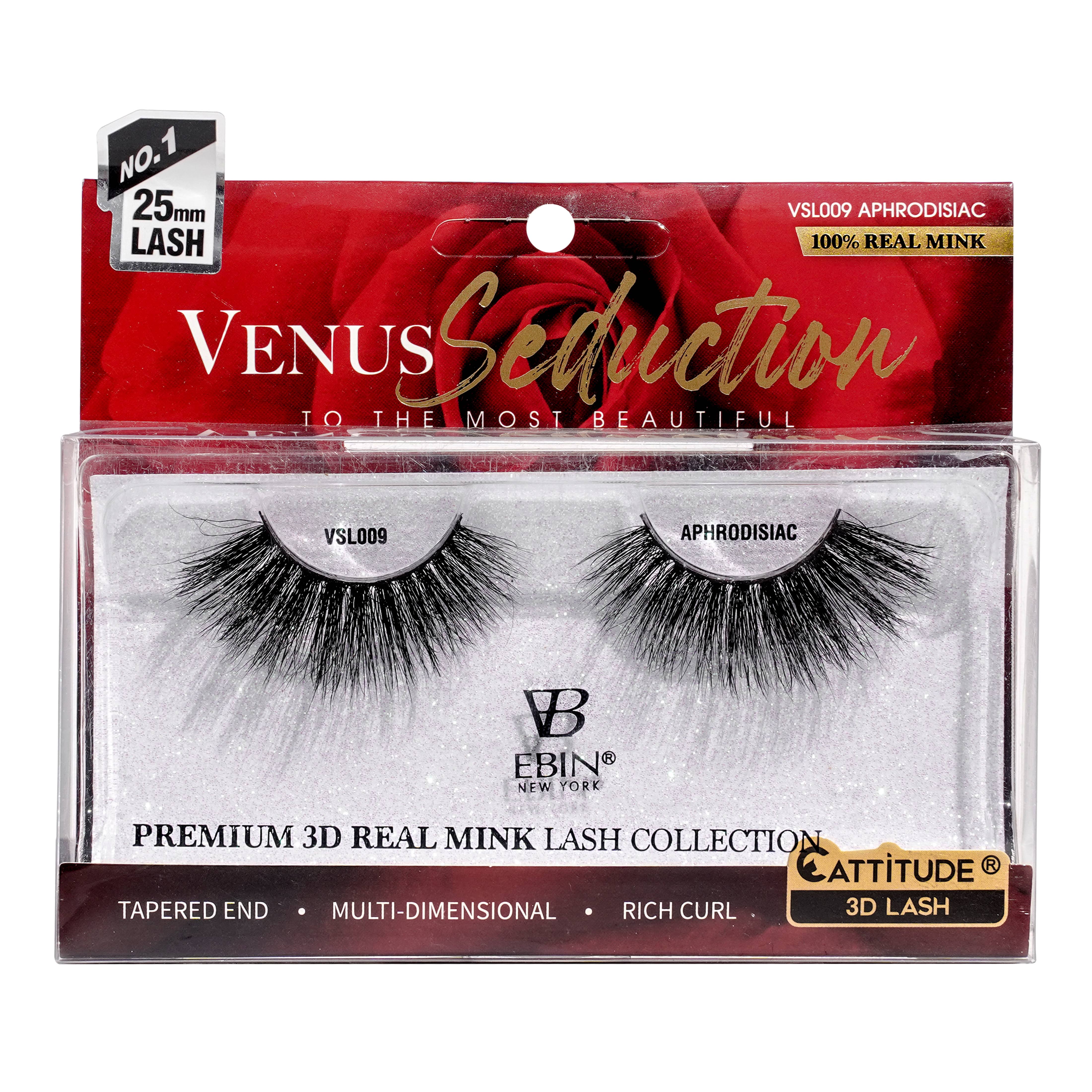 EBIN NEW YORK - Vente Faux cils - Cils 3D Venus Seduction en vison véritable, 25 mm8