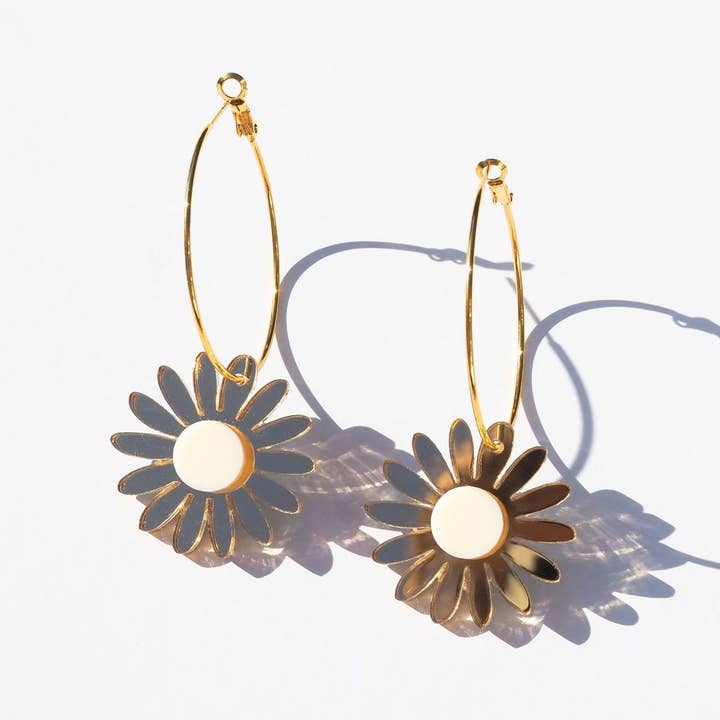 Emeldo - Wholesale Hoop Earrings - Daisy Hoops // Select Daisy Colour + Hoop35