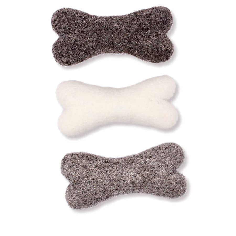 Ethical Global - Wholesale Pet Chew Toy - Dog - Eco Wool Dog Bones/Toys: Brown, Gray, White (Fair Trade)5