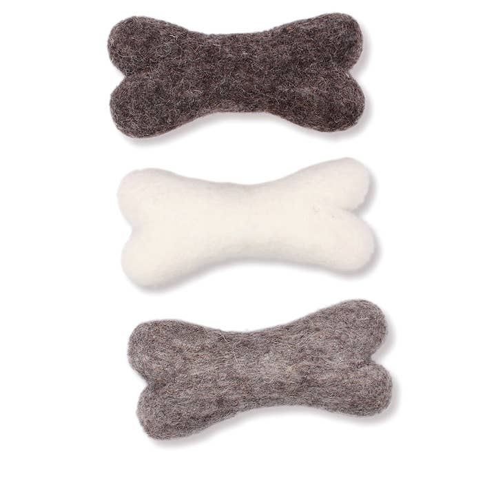 Ethical Global - Wholesale Pet Chew Toy - Dog - Eco Wool Dog Bones/Toys: Brown, Gray, White (Fair Trade)5
