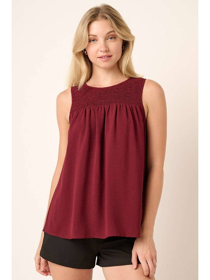 mittoshop - Wholesale Blouse - Women's - AIRFLOW SMOCKED YOKE SLEEVELESS BLOUSE31
