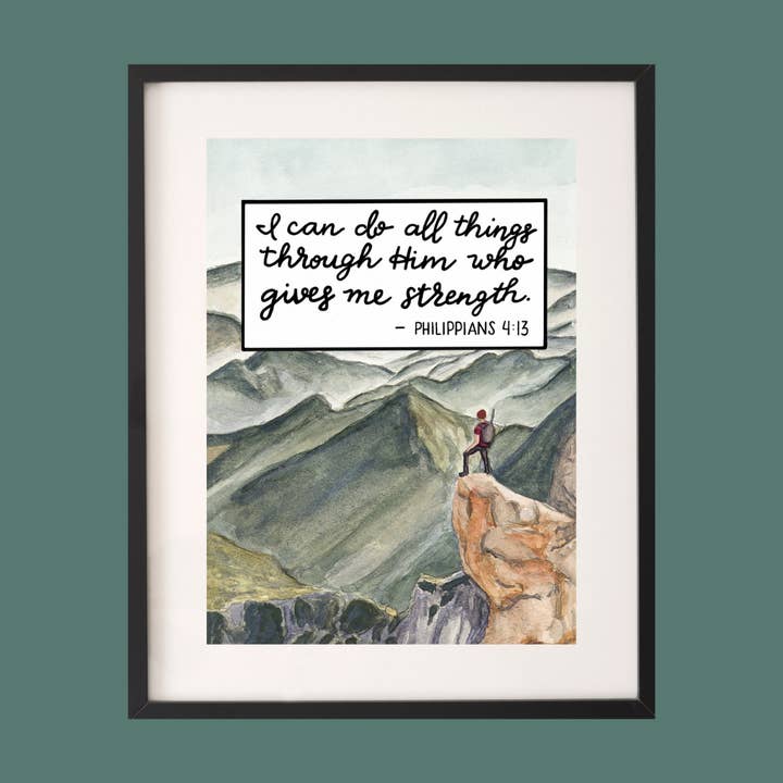 Philippians 4:13, 11x14", Giclee Fine Art Print for wholesale by She Pens Truth