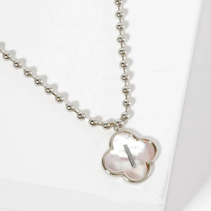 Wild Honey - Wholesale Pendant/Charm Necklace - 18K Gold-Dipped Brass Quatrefoil Monogram Necklace36