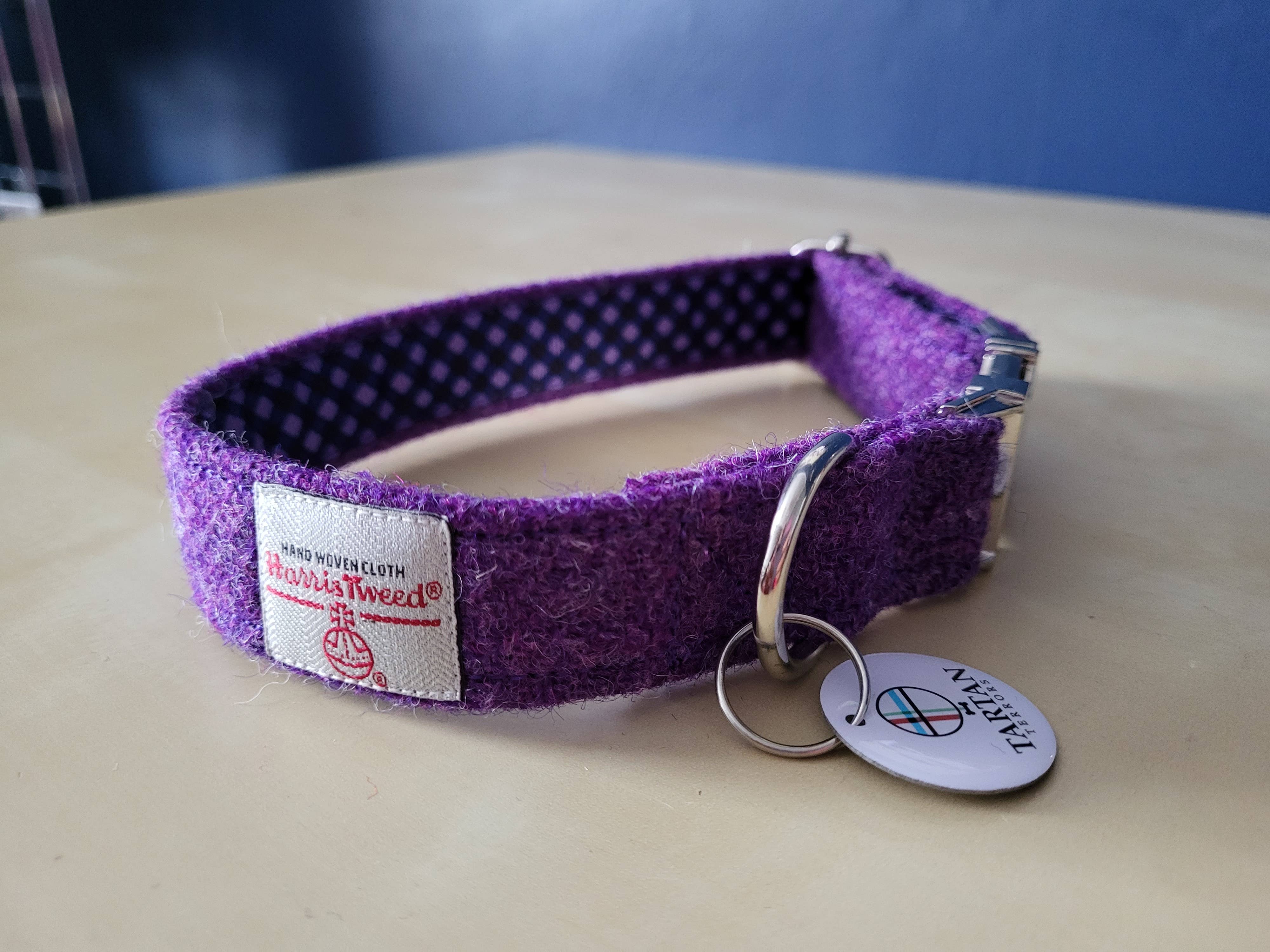 Tartan Terrors – wholesale Halsband - Hund – Harris Tweed Hundhalsband (Lila)2