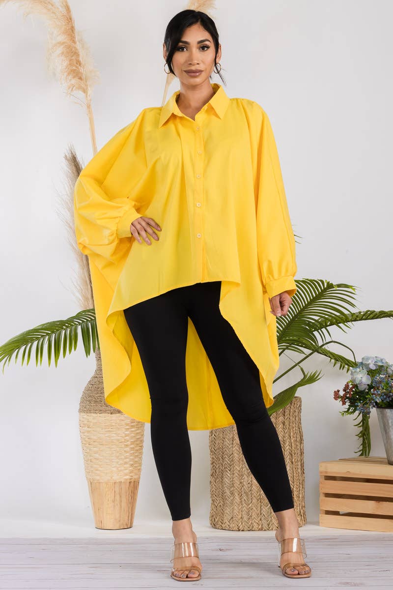 H&H Fashion Inc. - Wholesale Button Down Shirt - Women's - T304X - Hi-Lo Long Sleeve Shirt12