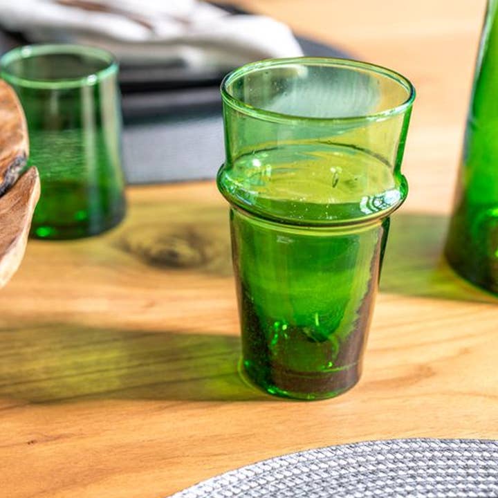 Verve Culture - Wholesale Drinking glass/cup - Moroccan Beldi Glassware - Green3